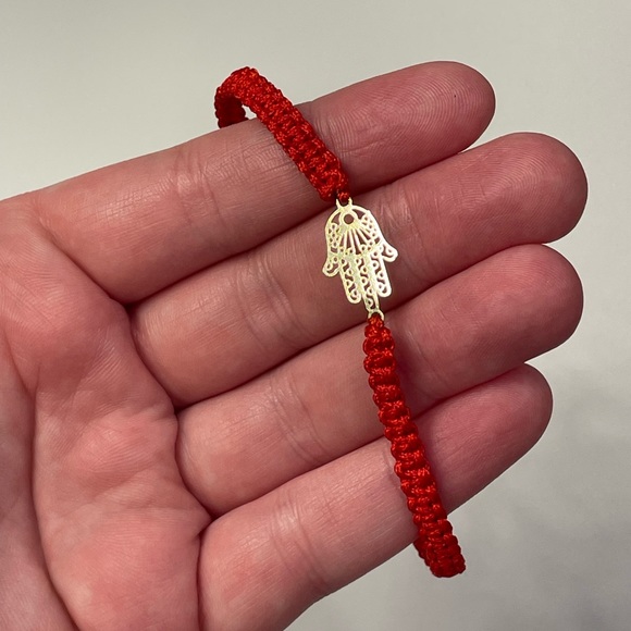 Adjustable Paracord Hamsa Bracelet with Evil Eye Accents - Picture 1 of 7